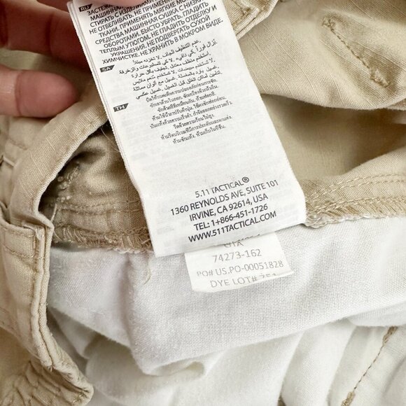 Men's 5.11 Tactical Tan Khaki Pants Rip Stop Straight Fit 36x32 - Picture 8 of 13